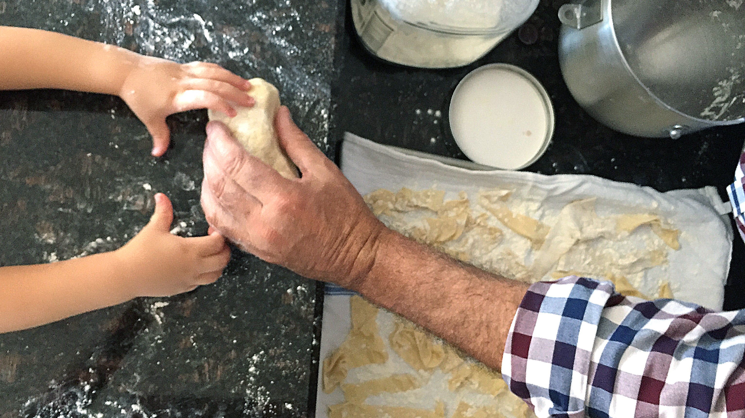 homemade pasta making with bambini!