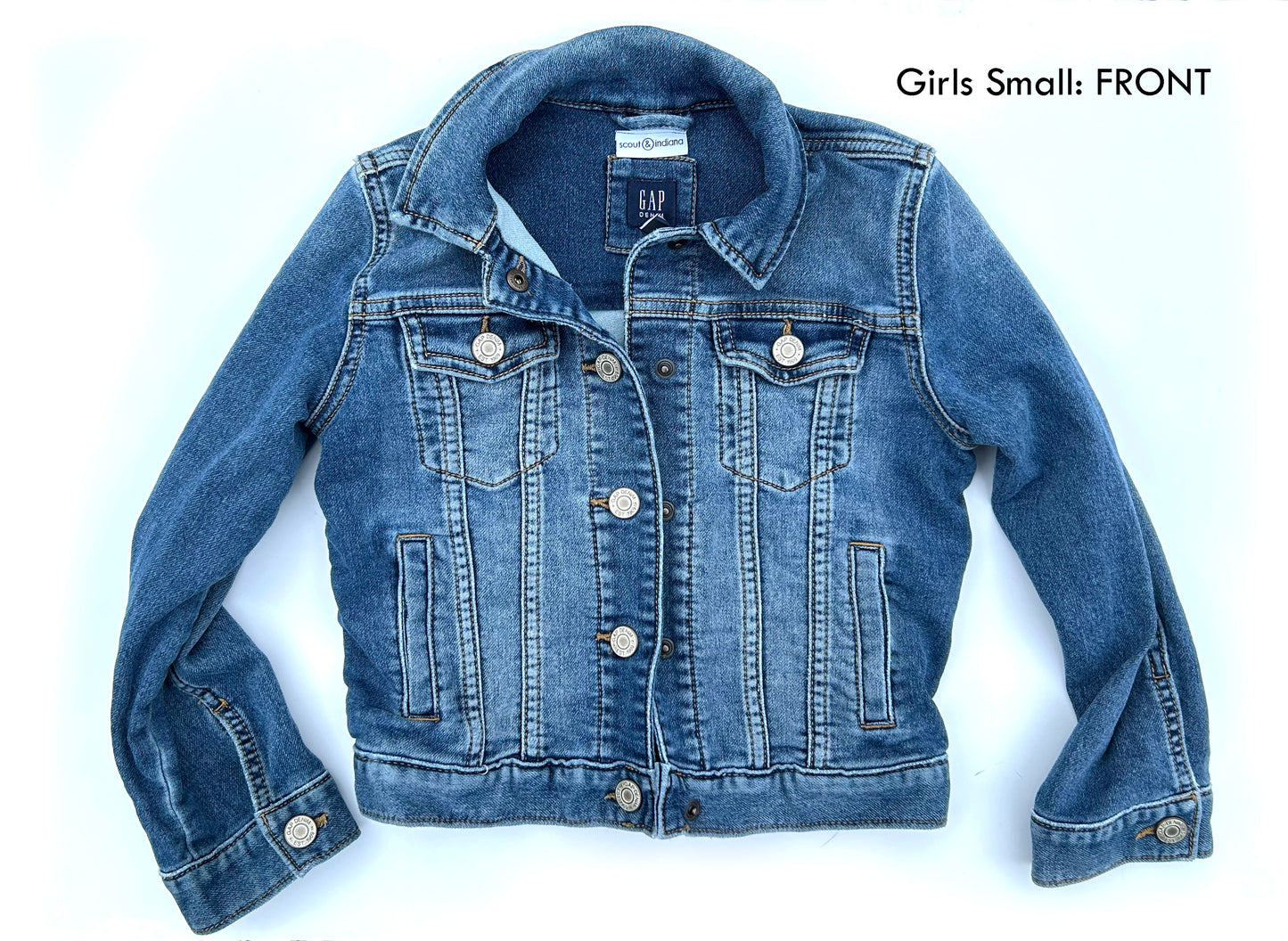 kids machine embroidered jean jackets: sunshine