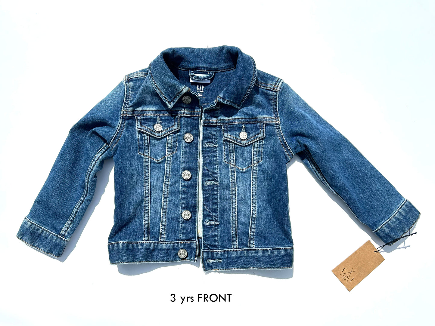 kids machine embroidered jean jackets: sunshine