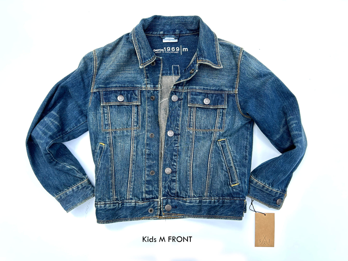 kids machine embroidered jean jackets: sunshine