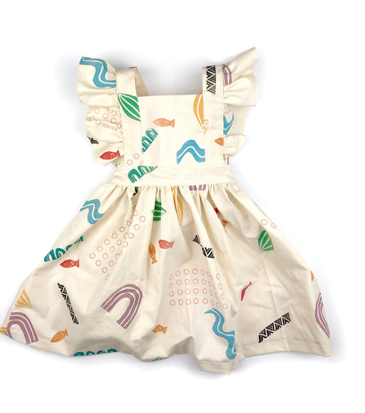 confetti kids pinafore dress: [CHEMlab collaboration]