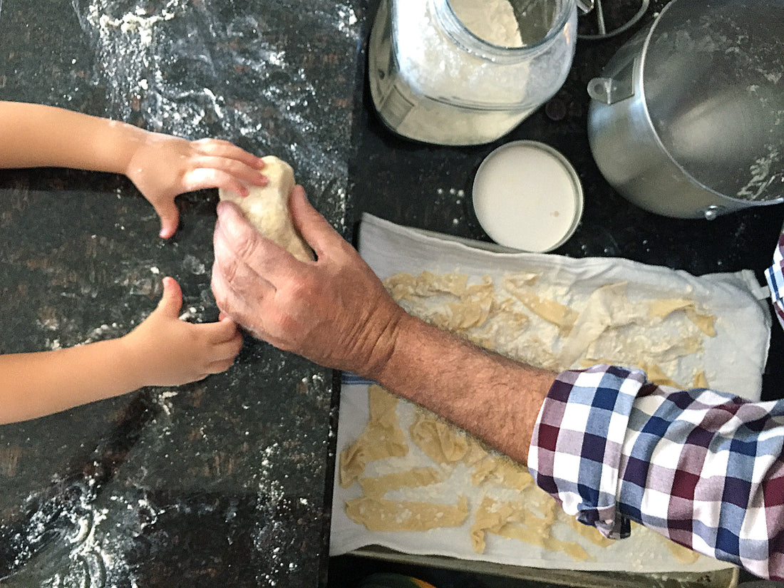 homemade pasta making with bambini!