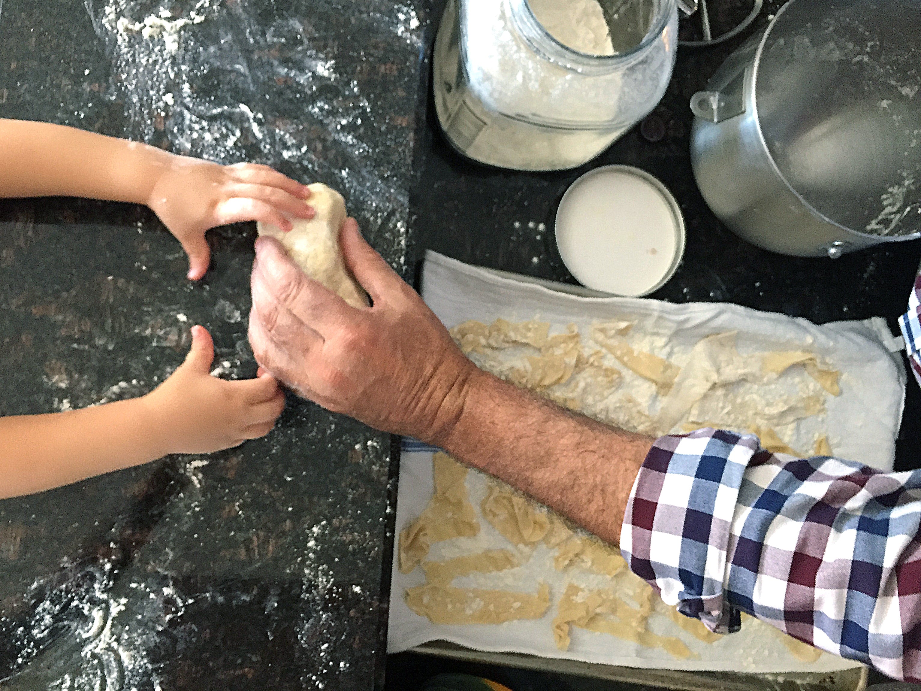 homemade pasta making with bambini!