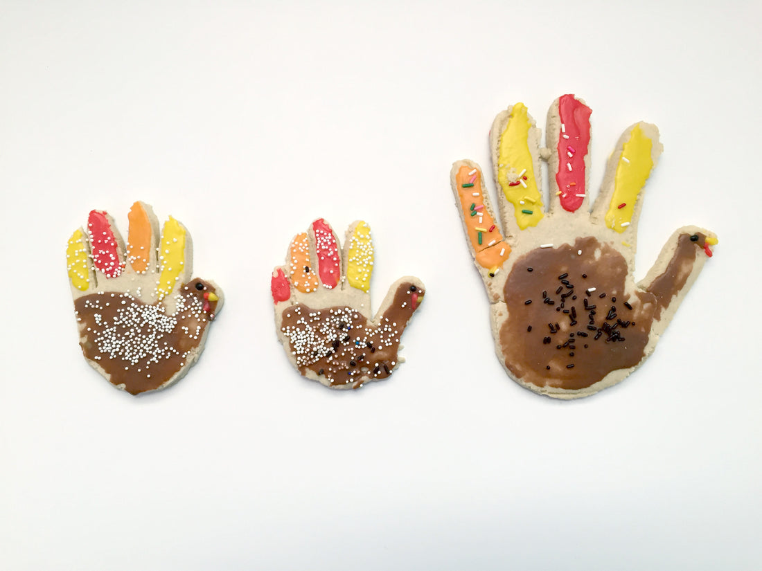We made Thanksgiving Hand Turkey cookies!
