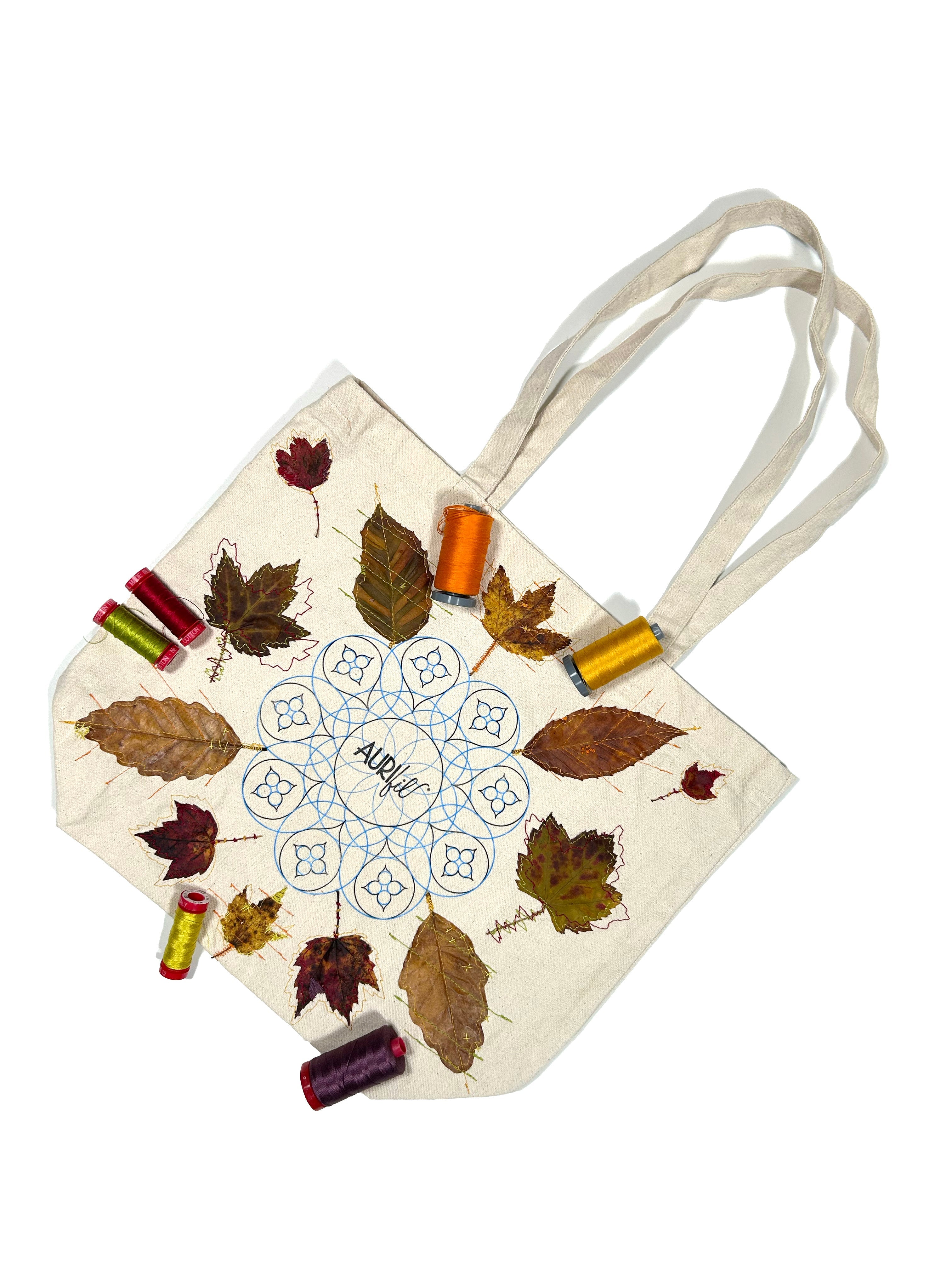 Holding on to Fall: Aurifil Artisan October Challenge, Tote Bag Embellishment