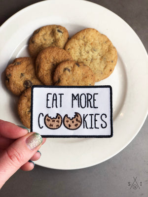 eat more cookies iron-on patch
