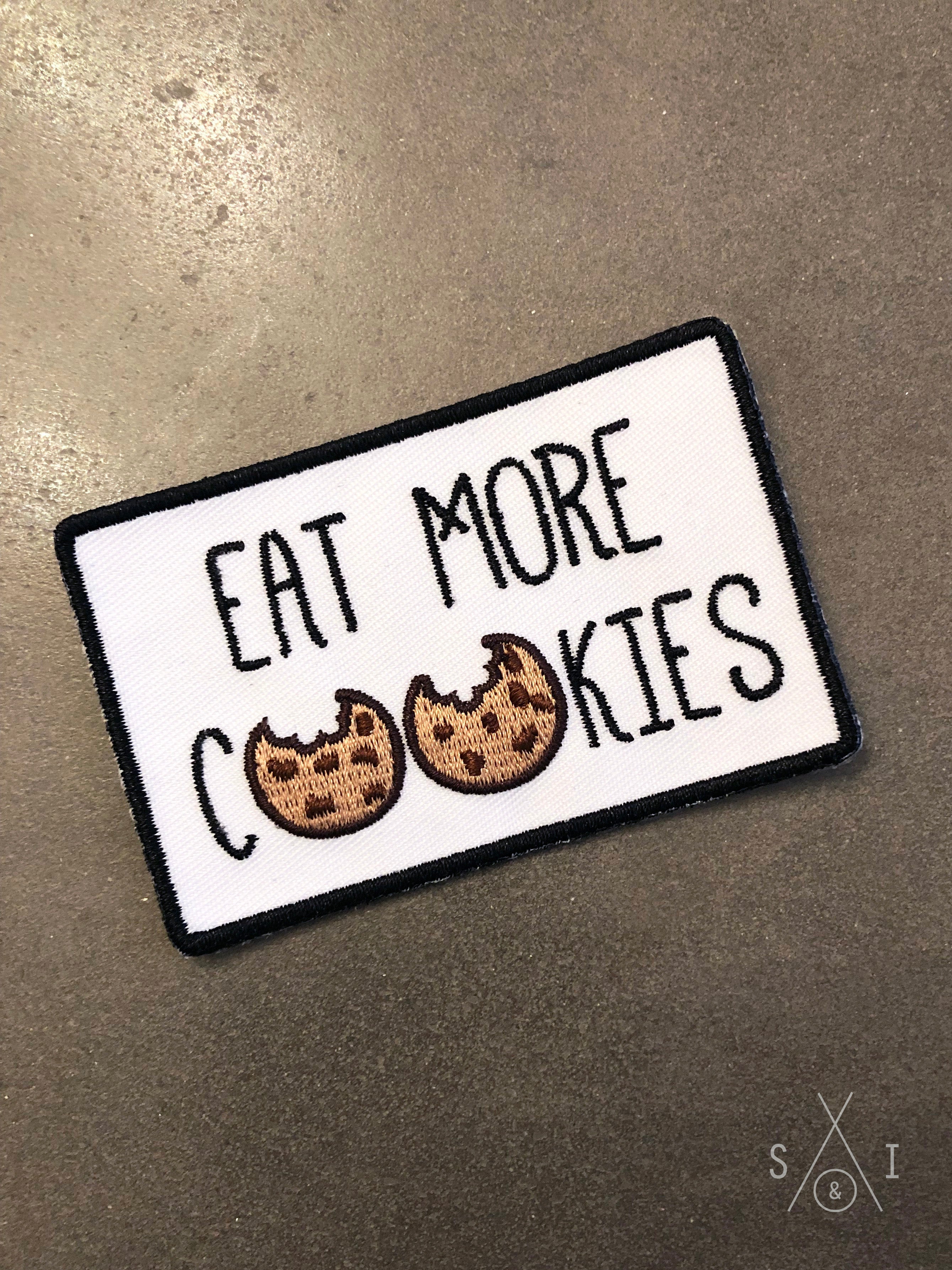 eat more cookies iron-on patch