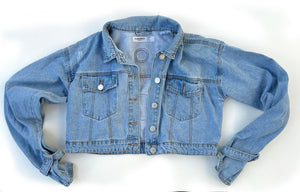 women's machine appliquéd upcycled denim: I'm going your way, moon phases