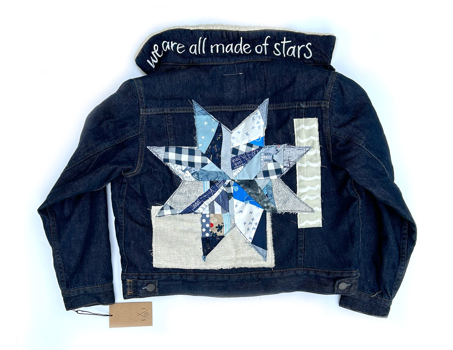 kids XL fabric panel jean jackets: lonestar