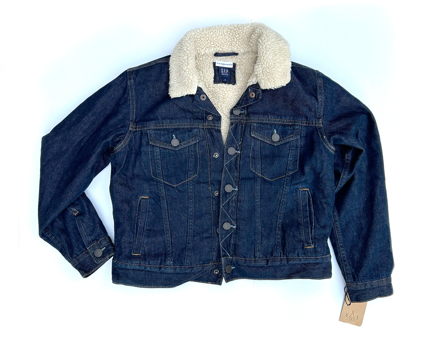 kids XL fabric panel jean jackets: lonestar