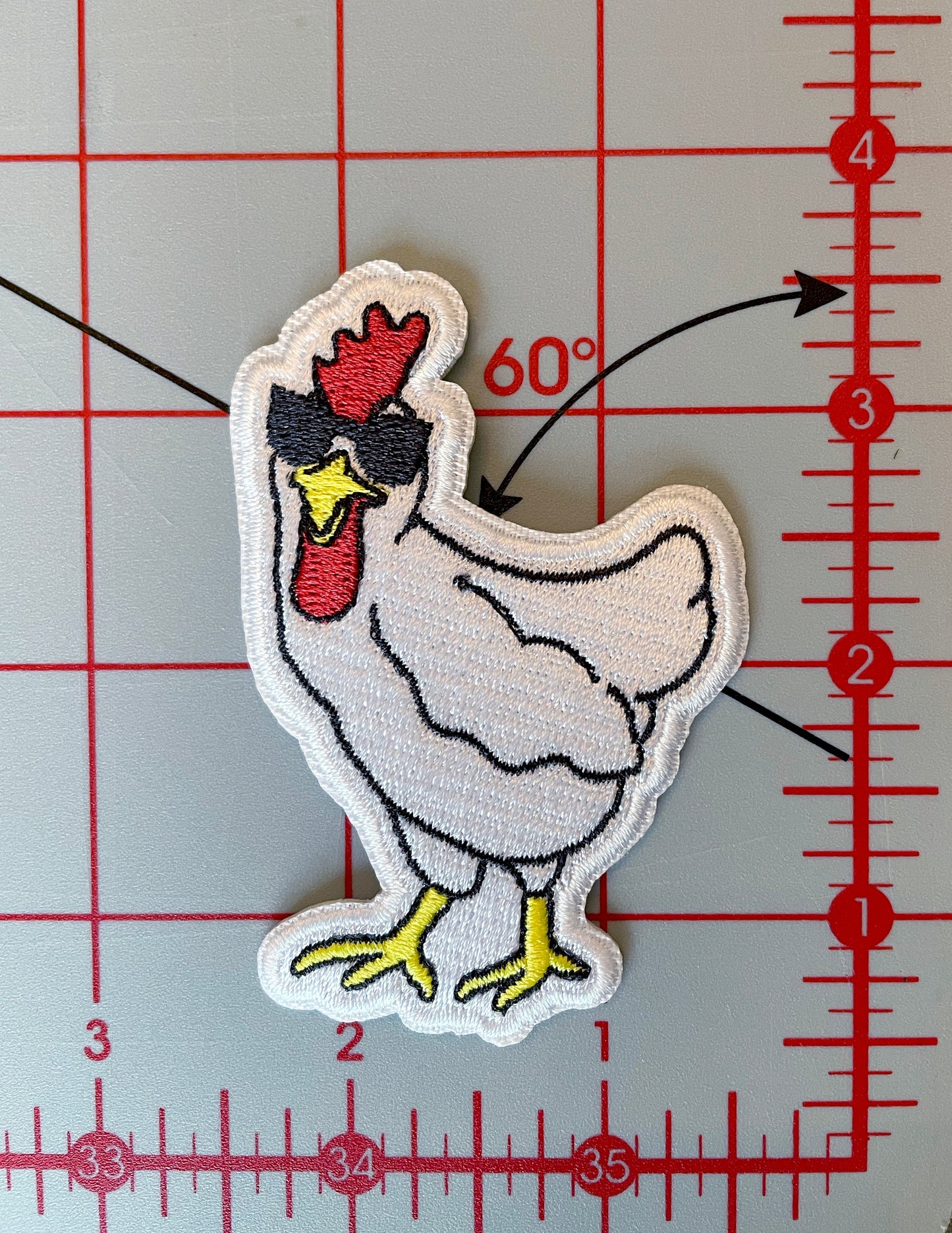 cool chicken iron-on patch