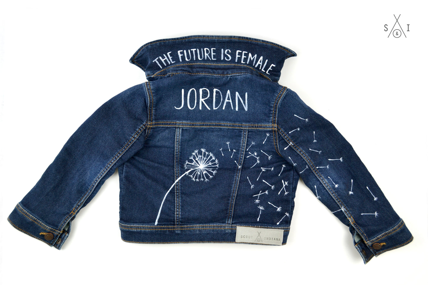 dandelion seeds denim jacket (customizable): girls