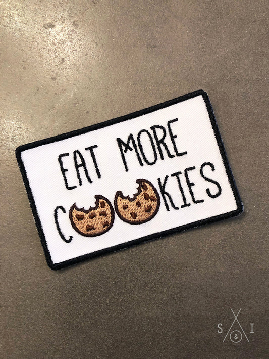 eat more cookies iron-on patch