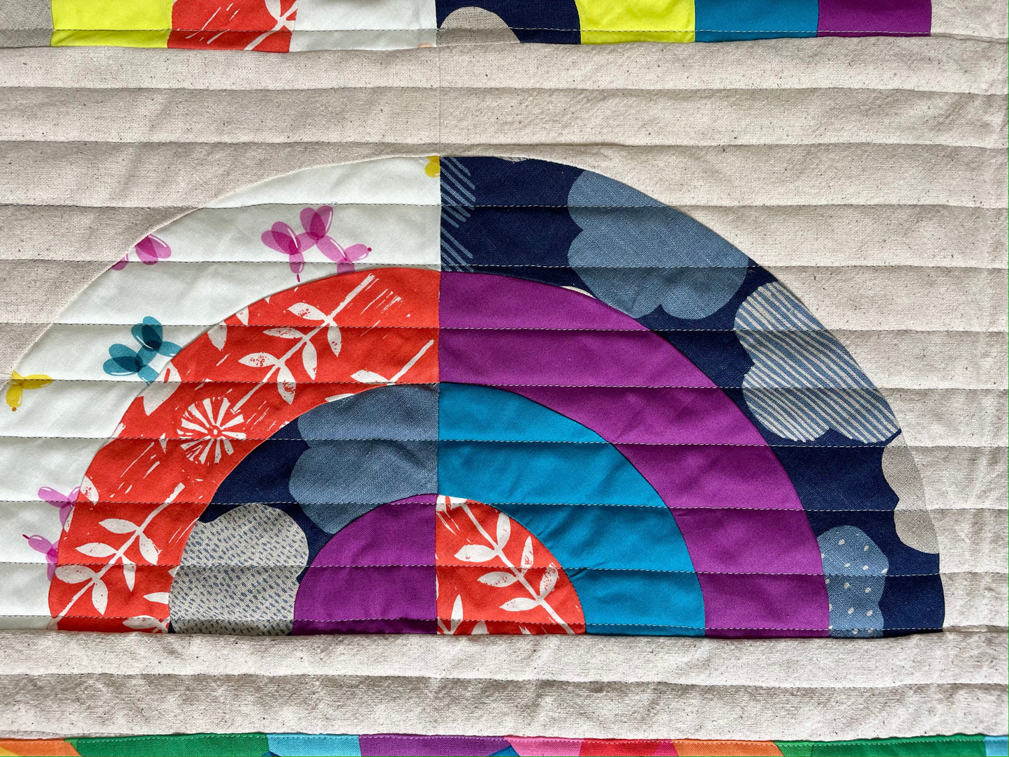 rainbow falls baby quilt