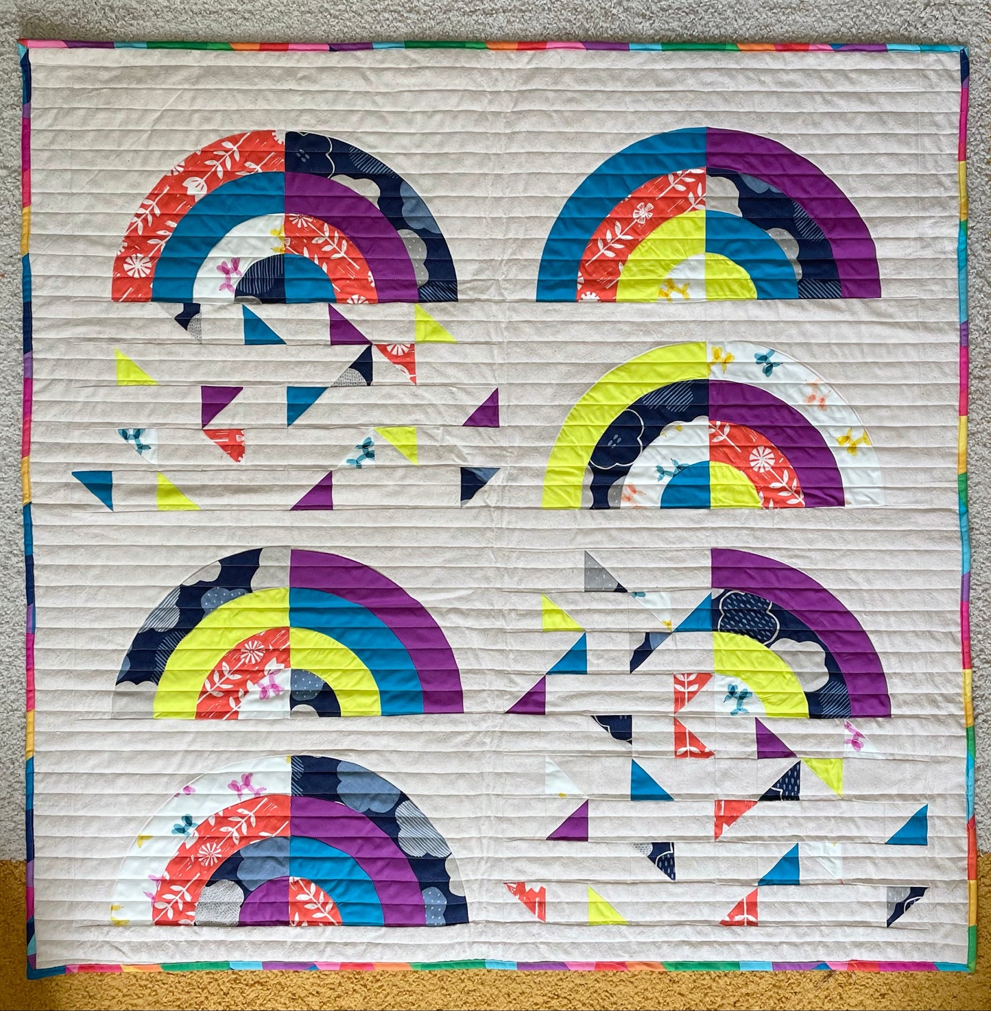 rainbow falls baby quilt