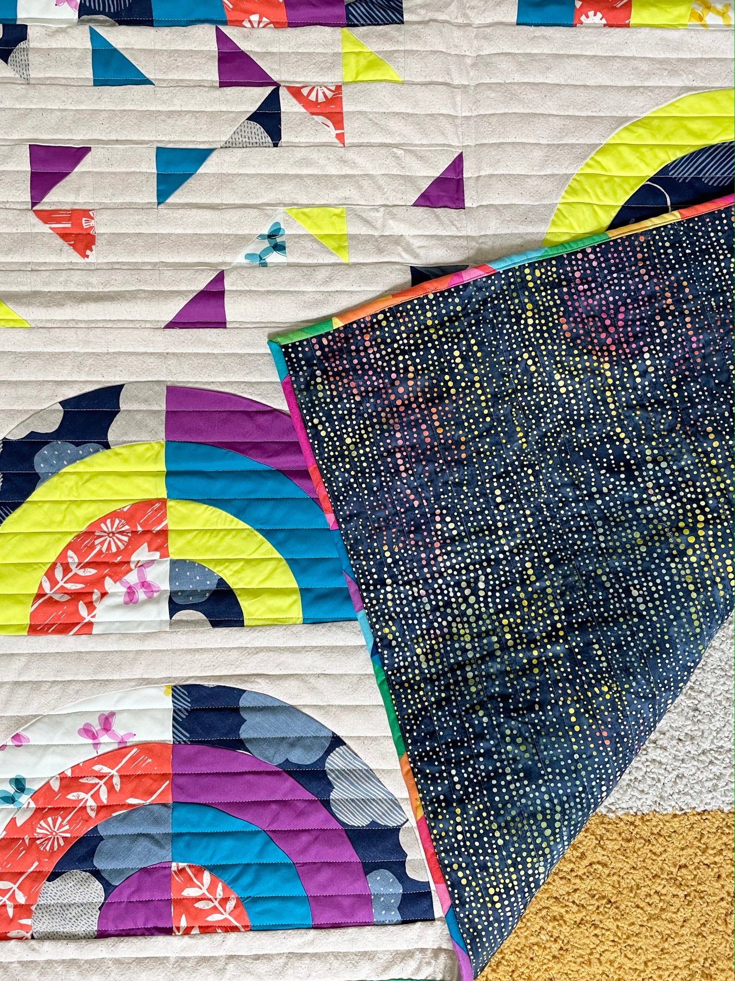 rainbow falls baby quilt